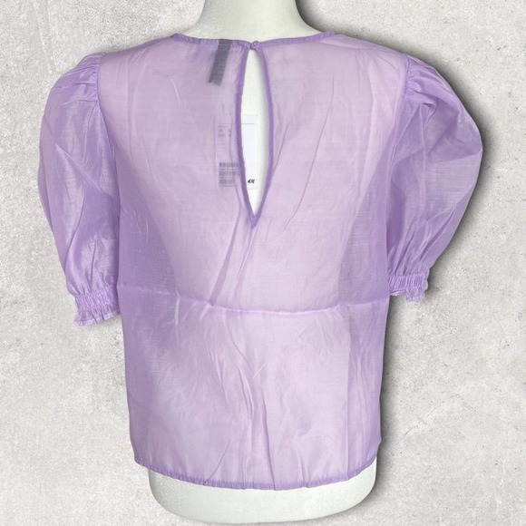 H&M Lavender Puff Sleeve Blouse - Picture 4 of 6